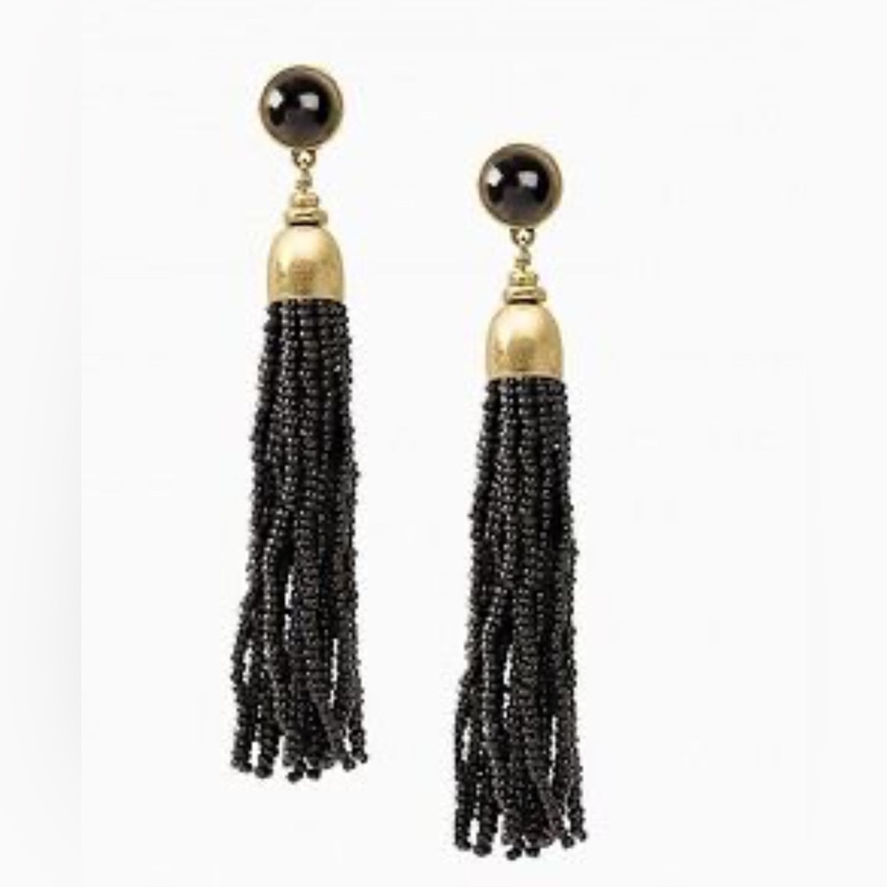 Stella & Dot Gita Tassel Earrings in Black